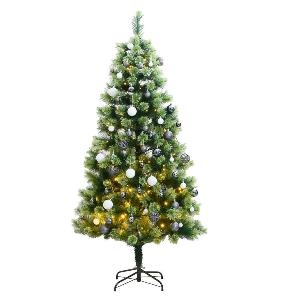 vidaXL Artificial Hinged Christmas Tree with Stand 4ft to 8ft - anydaydirect