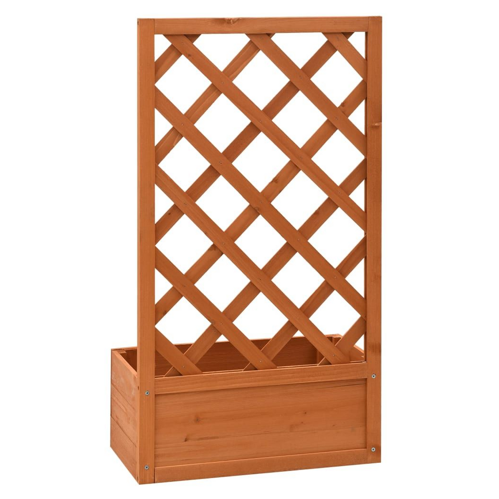 vidaXL Garden Trellis Planter Orange 50x25x90 cm Solid Firwood - anydaydirect