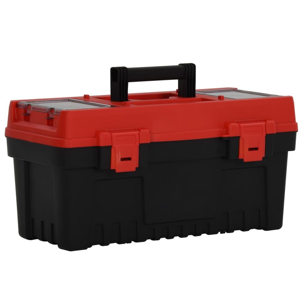 2 Piece Tool Box Set Black and Red Polypropylene - anydaydirect