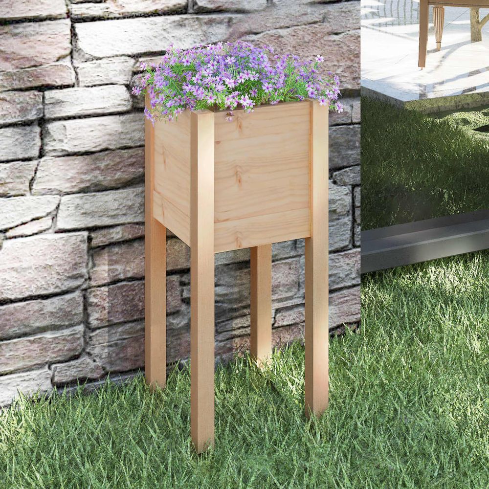 vidaXL Garden Planter 31x31x70 cm Solid Pinewood - anydaydirect