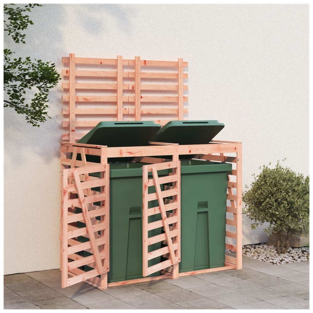 vidaXL Double Wheelie Bin Storage Solid Wood Douglas - anydaydirect