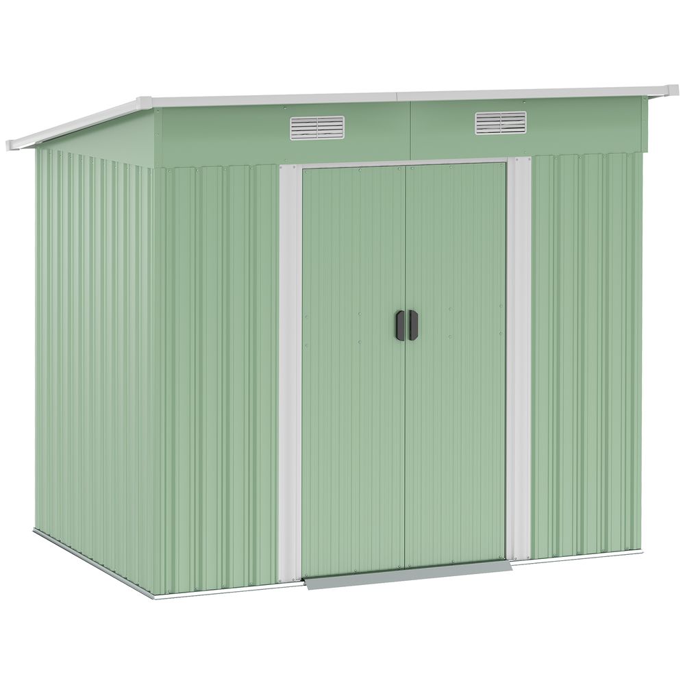 6.8x4.3ft Green Outdoor Garden Shed - Durable Tool Storage Box - anydaydirect