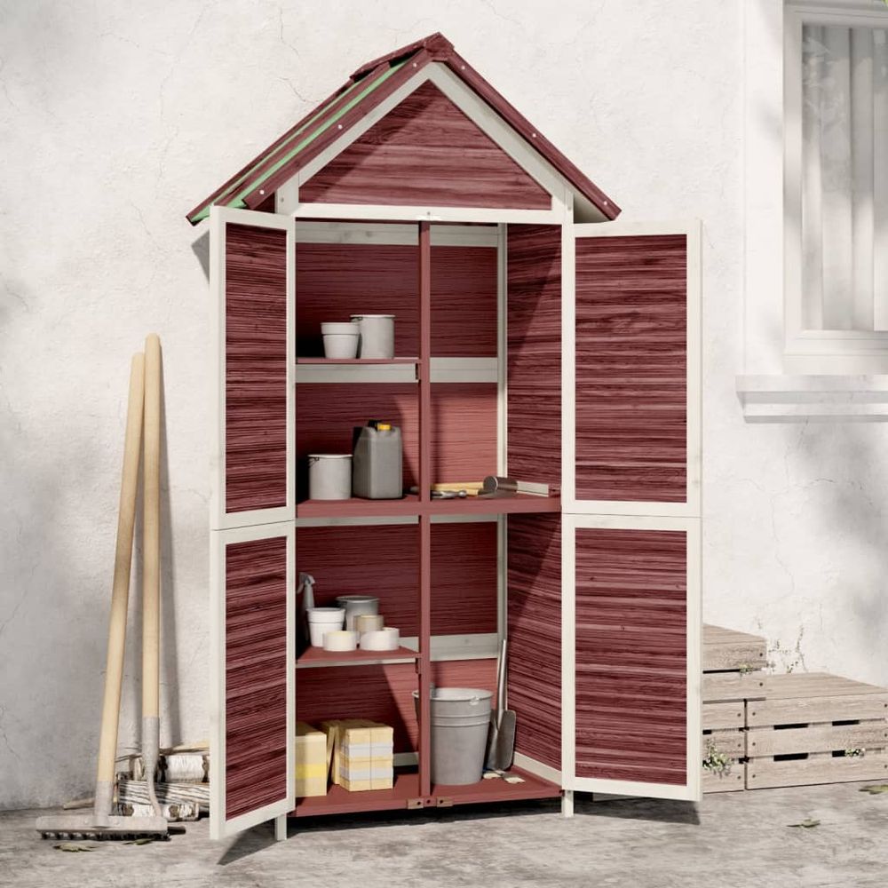 Solid Pine Garden Tool Shed - Brown, 89x52.5x175 cm, vidaXL - anydaydirect