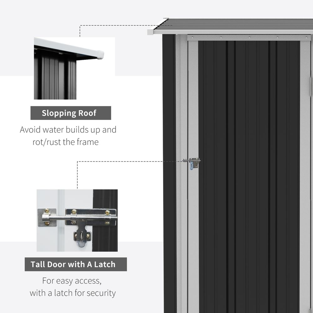 Durable Garden Storage Shed with Sloped Roof & Lockable Door Grey - anydaydirect