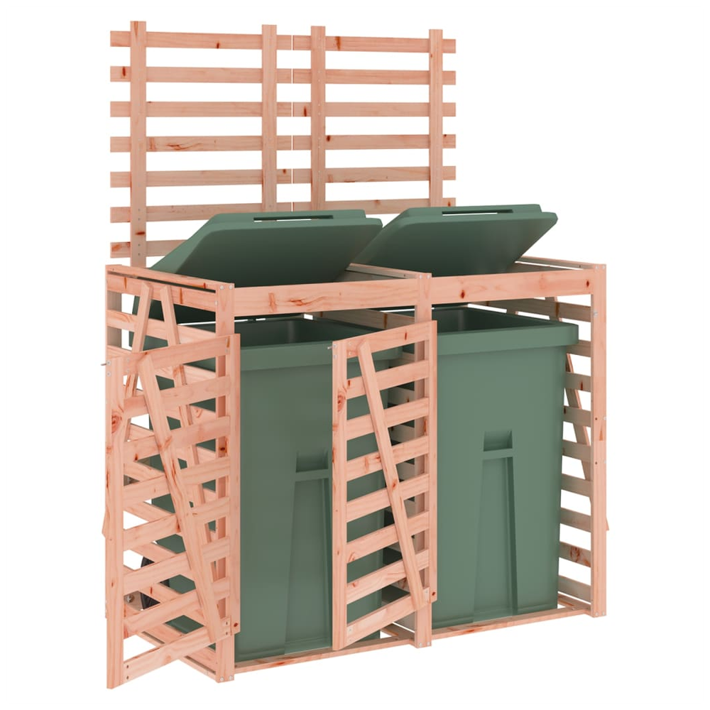 vidaXL Double Wheelie Bin Storage Solid Wood Douglas - anydaydirect