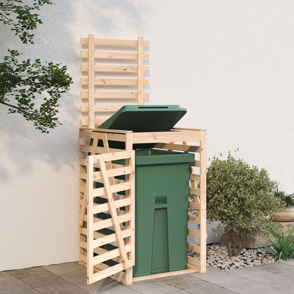 vidaXL Wheelie Bin Storage 84x90x128.5 cm Solid Wood Pine - anydaydirect