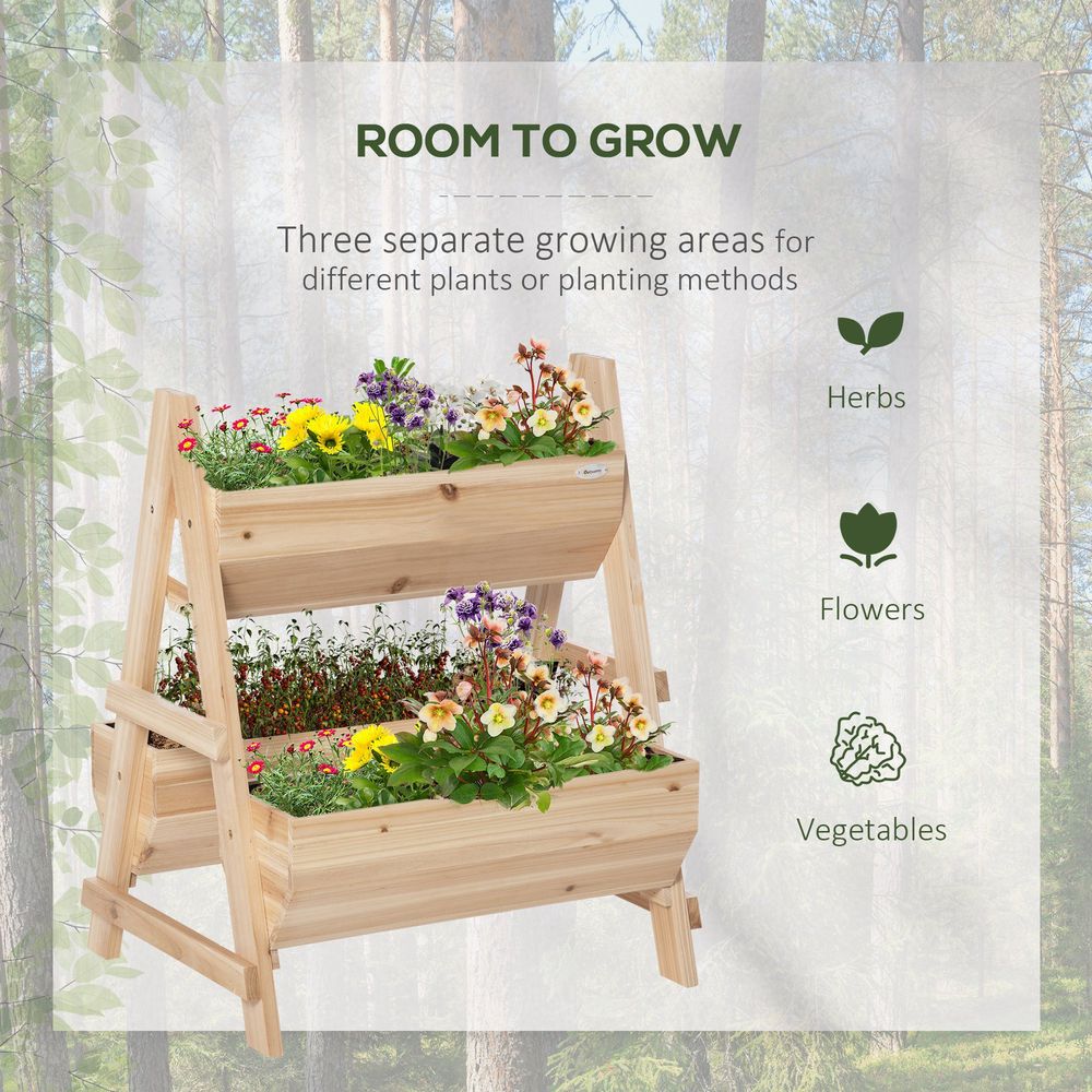 Wood Raised Garden Bed Planter Box with Stand - anydaydirect