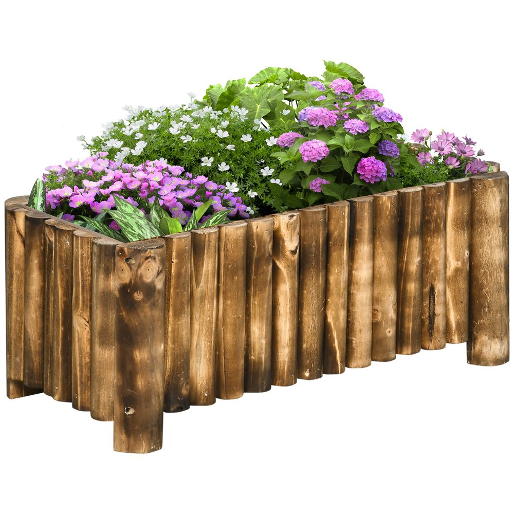 Fir Plant Pot Raised Flower Bed Wooden Planter 4 Feet 78Lx 35Wx30H cm - anydaydirect