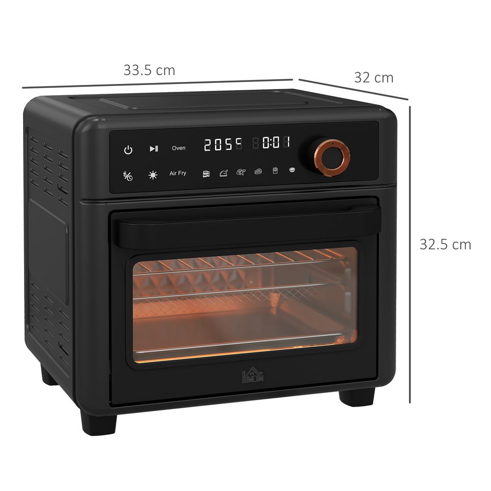 HOMCOM Air Fryer Oven 13L Mini Oven Countertop Convection Oven 1200W Black - anydaydirect