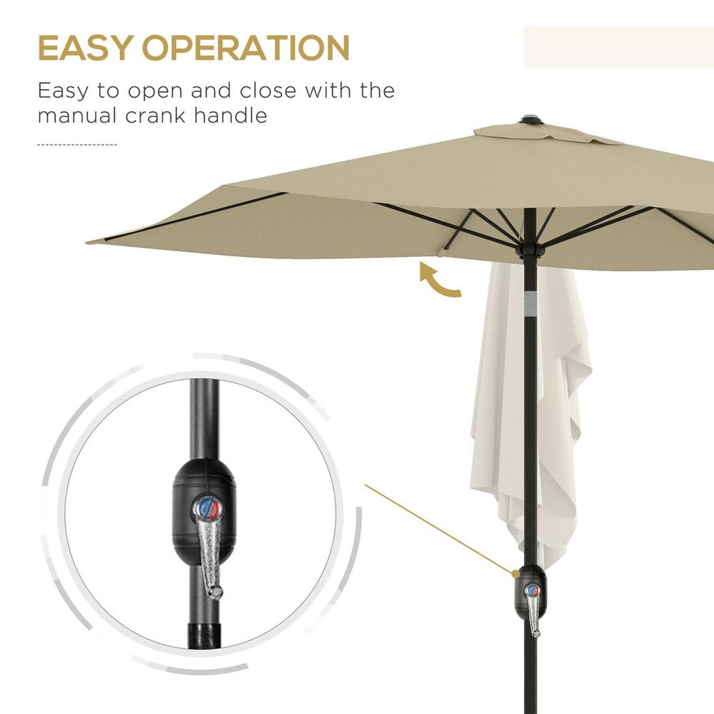 Outsunny 2 x 3(m) Garden Parasol Rectangular Market Umbrella w/ Crank White - anydaydirect
