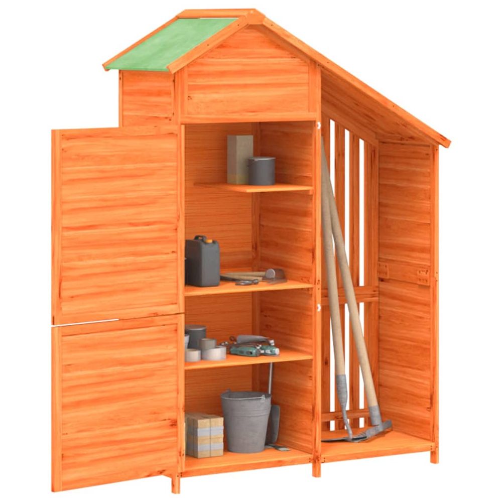 Solid Pine Garden Tool Shed 120x53.5x170 cm Rainproof Roof - anydaydirect