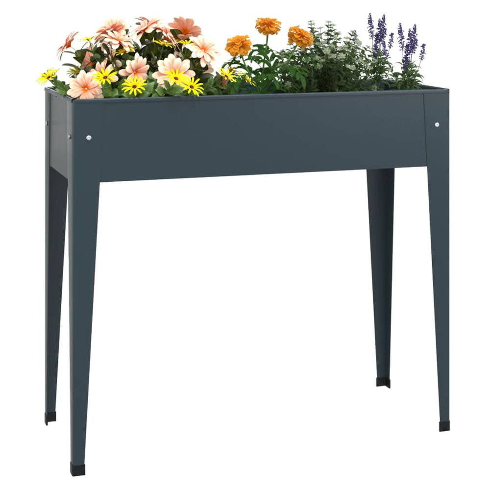 Garden Planter Grey 100.5x40.5x90 cm Galvanised Steel - anydaydirect