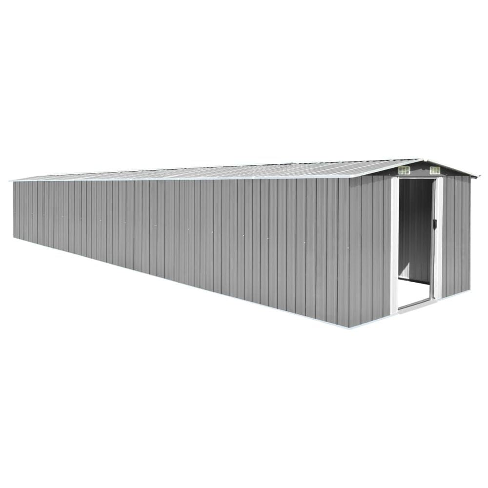 Durable Grey Galvanised Steel Garden Shed 257x779x181 cm - anydaydirect