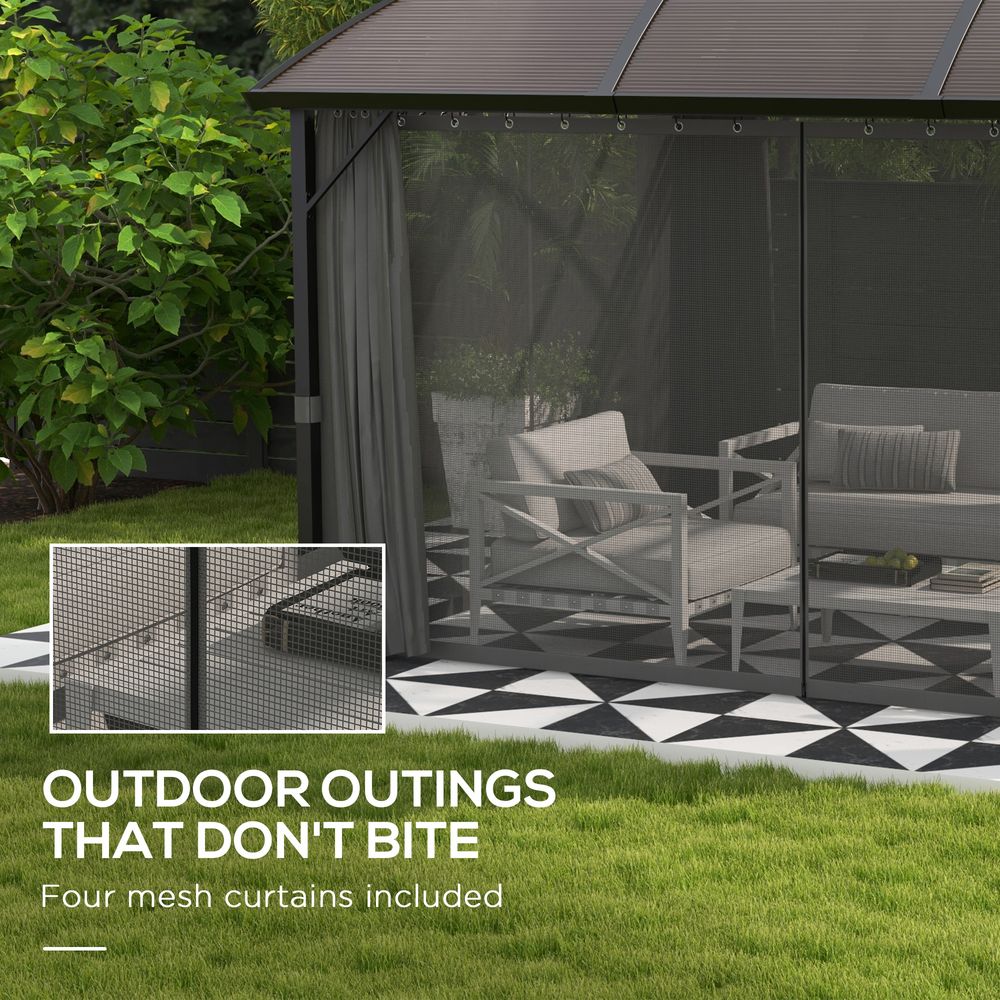 Outsunny 4 x 3(m) Polycarbonate Gazebo for Lawn, Yard, Patio, Deck - anydaydirect