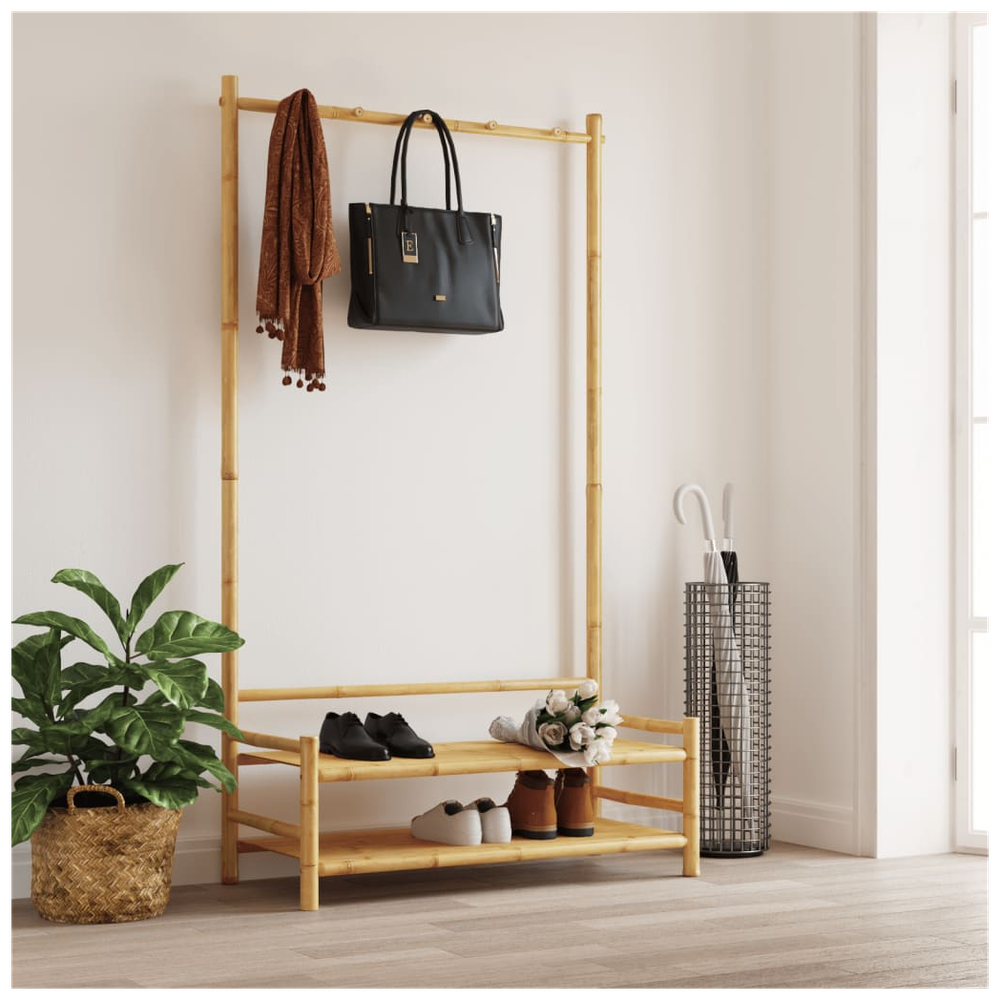 vidaXL Clothes Rack with Shelves 103x40x183 cm Bamboo - anydaydirect