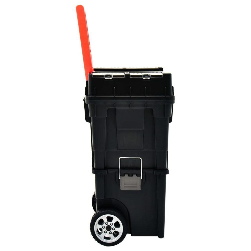 Toolbox Trolley Black and Red Polypropylene 46x36x41 cm - anydaydirect