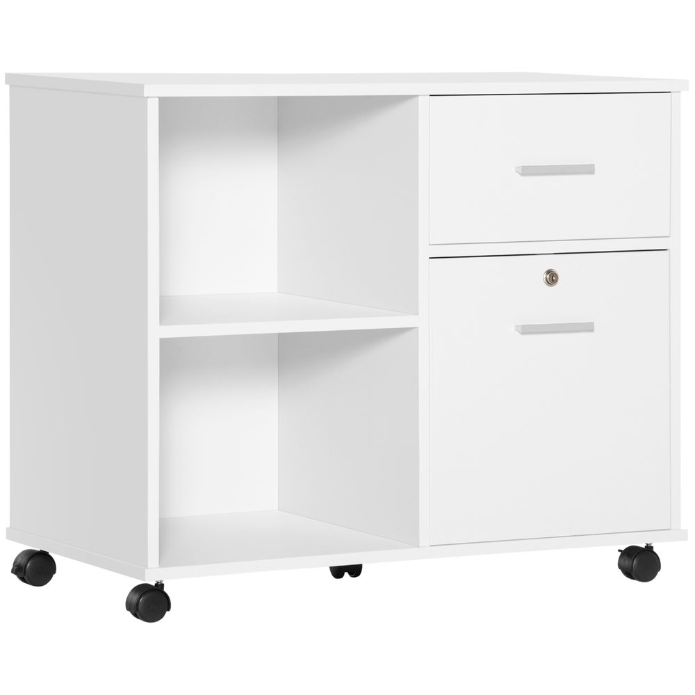 Filing Cabinet Mobile Printer Stand  Drawer for A4 Size Files, White Vinsetto - anydaydirect