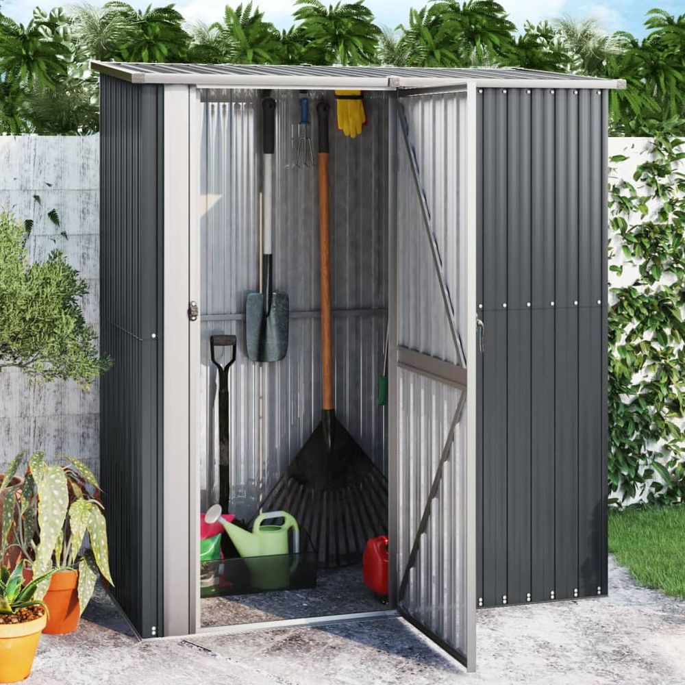 Green Garden Shed 180.5x97x209.5 cm - Galvanized Steel - anydaydirect