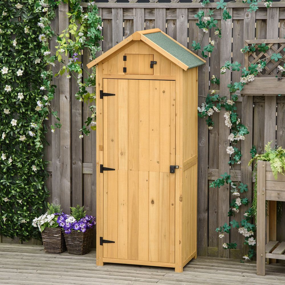 Durable Wooden Garden Shed with 3 Shelves - 77 x 54 x 179cm - anydaydirect