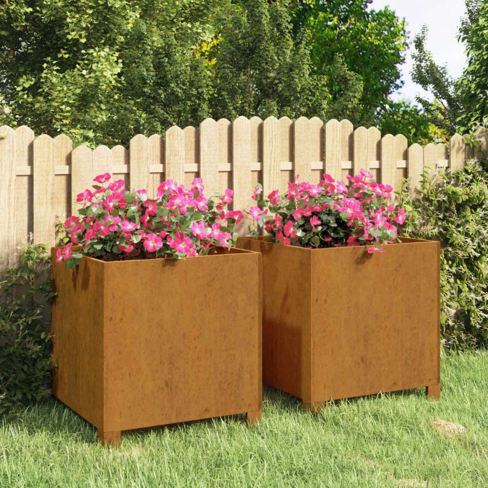 vidaXL Planter with Legs Rusty 32x30x33 cm Corten Steel - anydaydirect