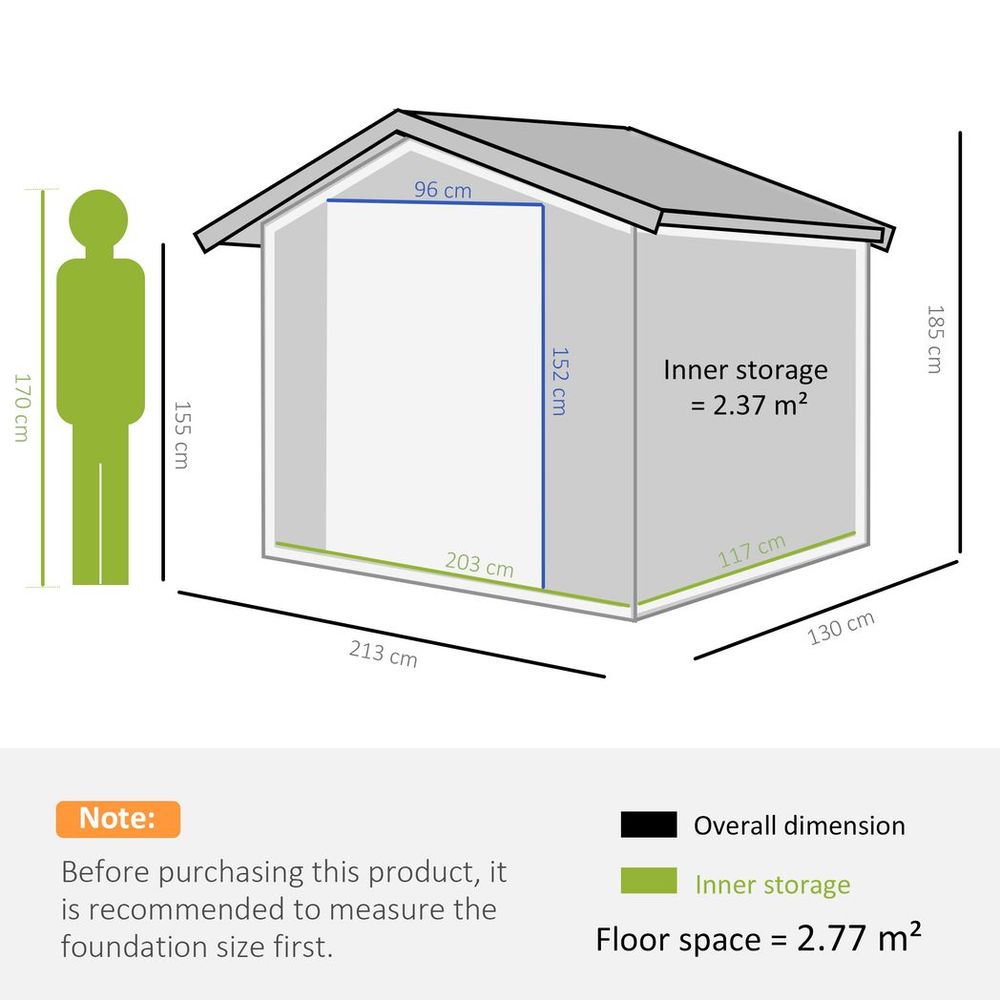 Large Garden Shed w/ Locking Door, Vent - Outsunny Brown - anydaydirect