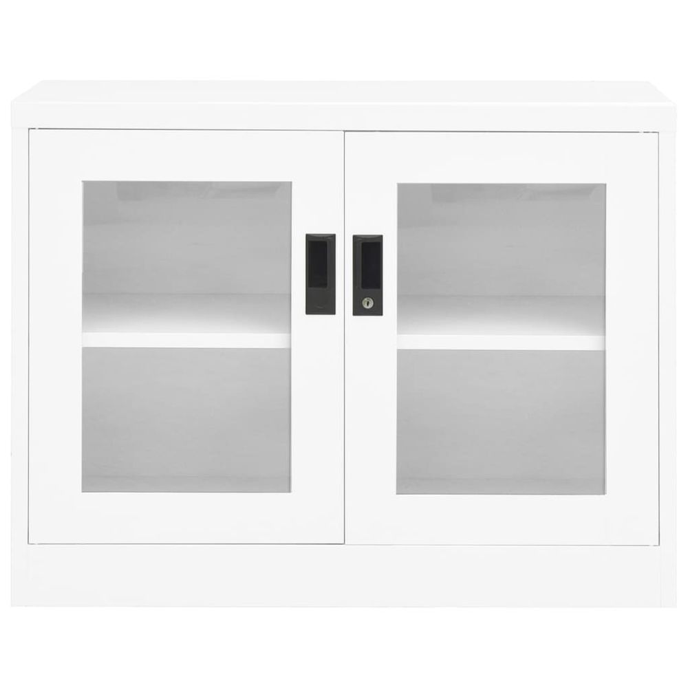 Office Cabinet White 90x40x70 cm Steel - anydaydirect