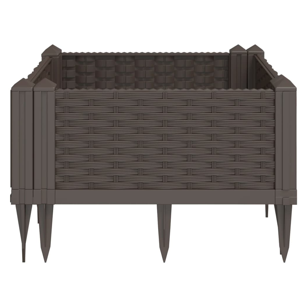 vidaXL Garden Planter with Pegs Brown 42.5x42.5x28.5 cm PP - anydaydirect