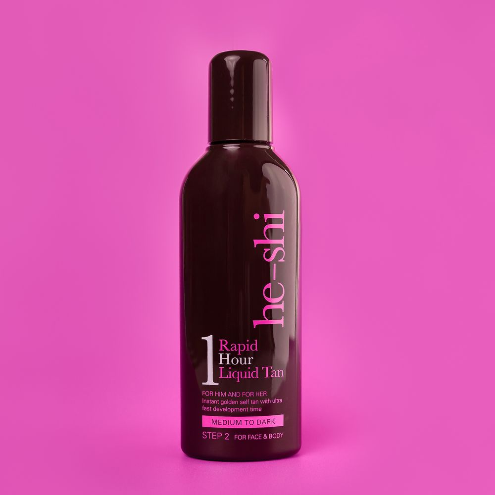 He-Shi Rapid 1 Hour Liquid Self Tan - Medium to Dark Tan - Quick Dry - anydaydirect