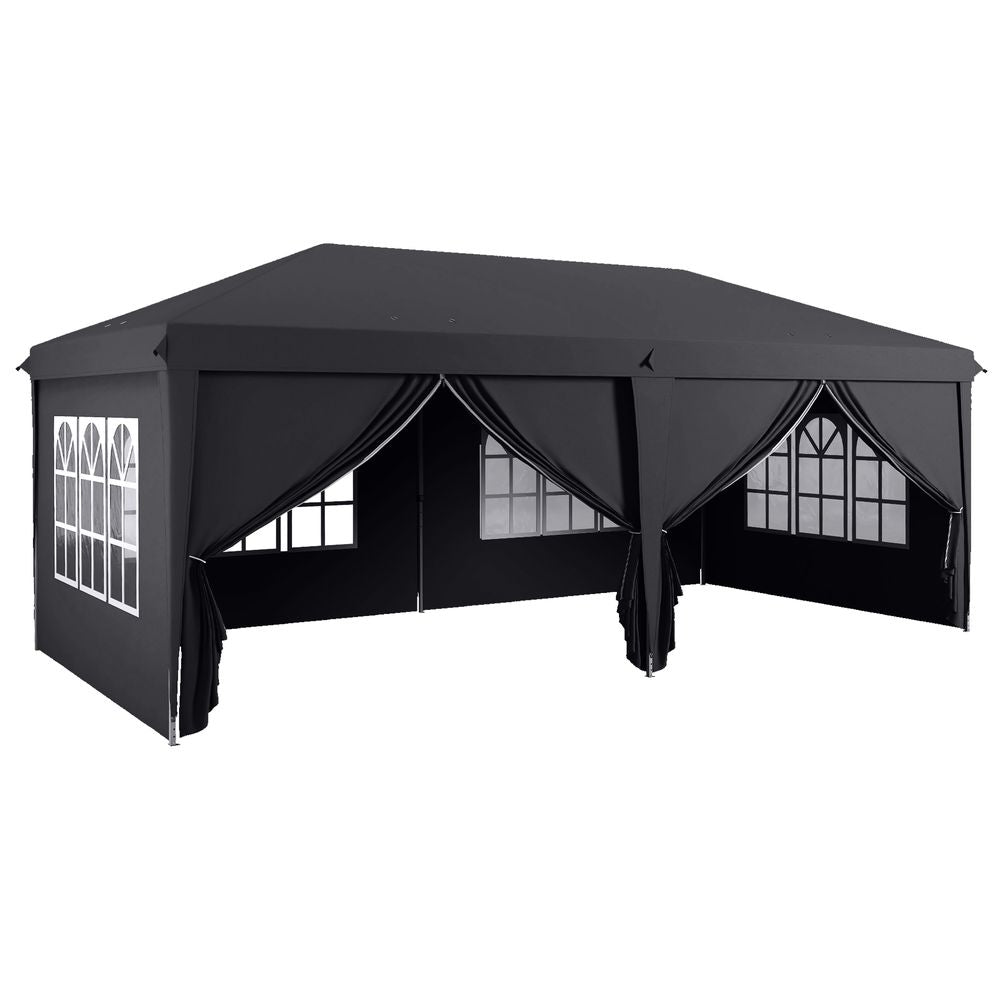 Outsunny 3 x 6m Pop Up Gazebo Height Adjustable Party Tent with Storage Bag - anydaydirect