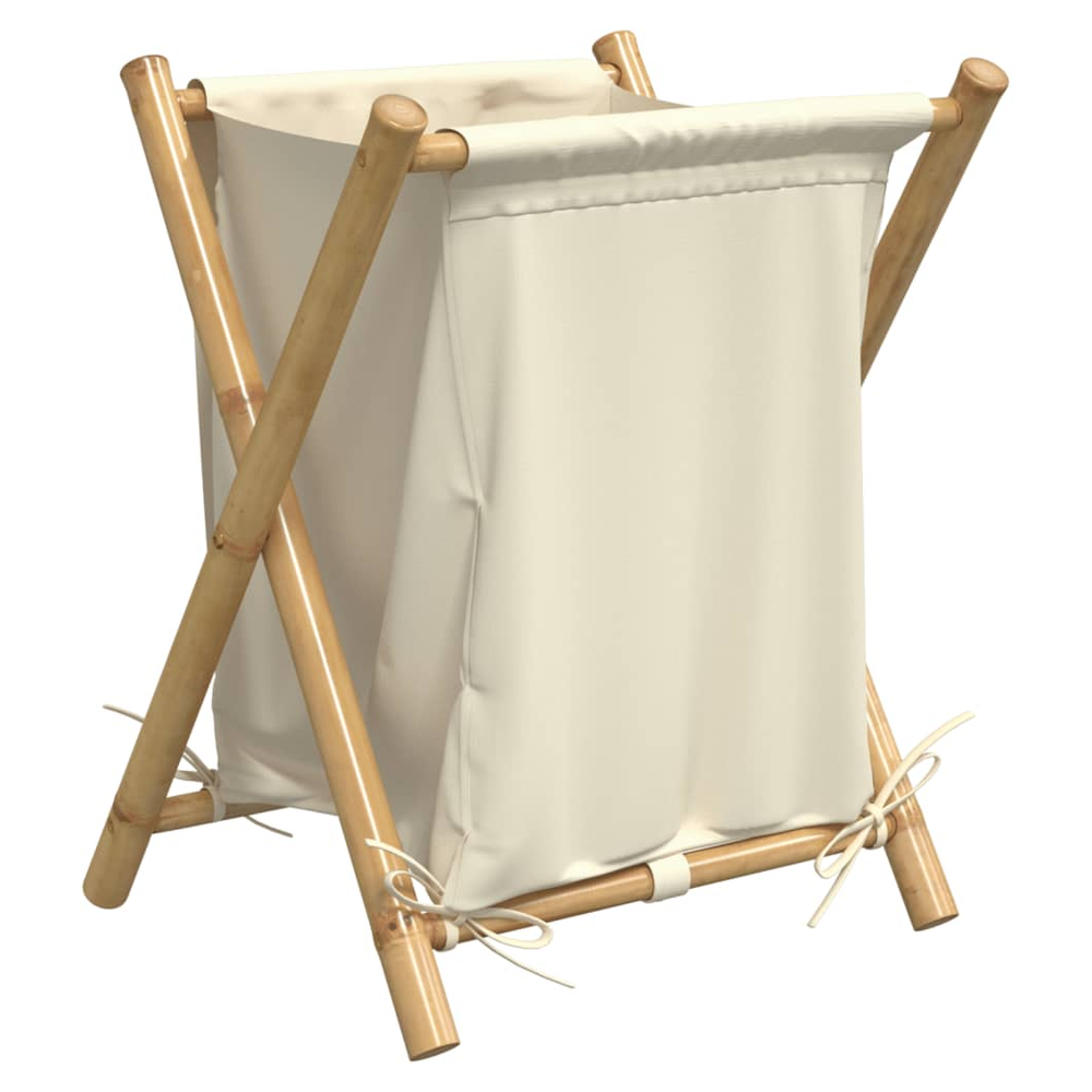 vidaXL Laundry Basket Cream White 45x55x63.5 cm Bamboo - anydaydirect