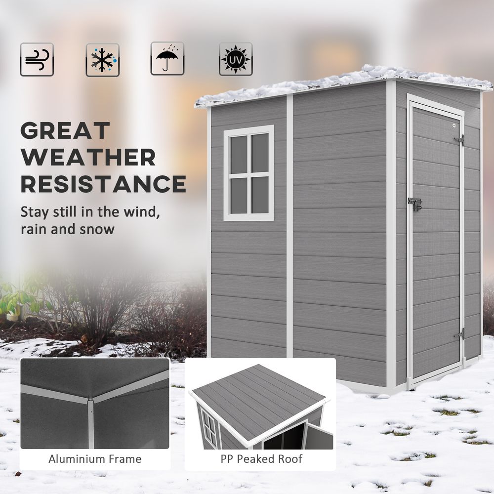 Durable Outsunny 4'x5' Plastic Garden Shed with Lockable Door - anydaydirect