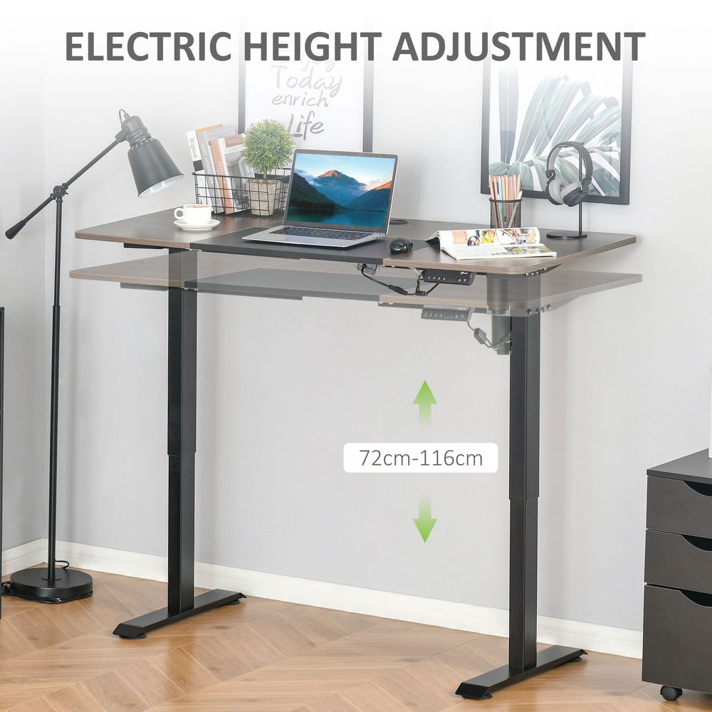 Height Adjustable Electric Standing with 4 Memory Preset Black Vinsetto - anydaydirect