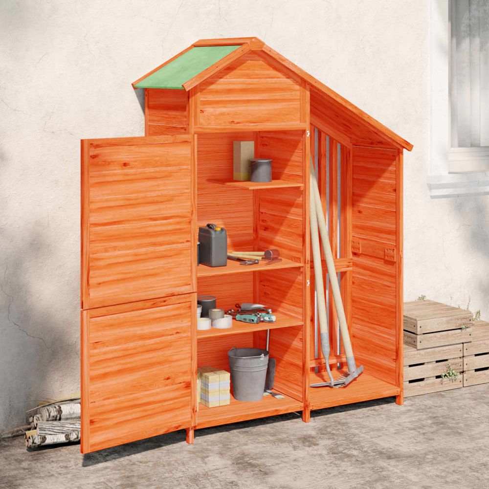 Solid Pine Garden Tool Shed 120x53.5x170 cm Rainproof Roof - anydaydirect