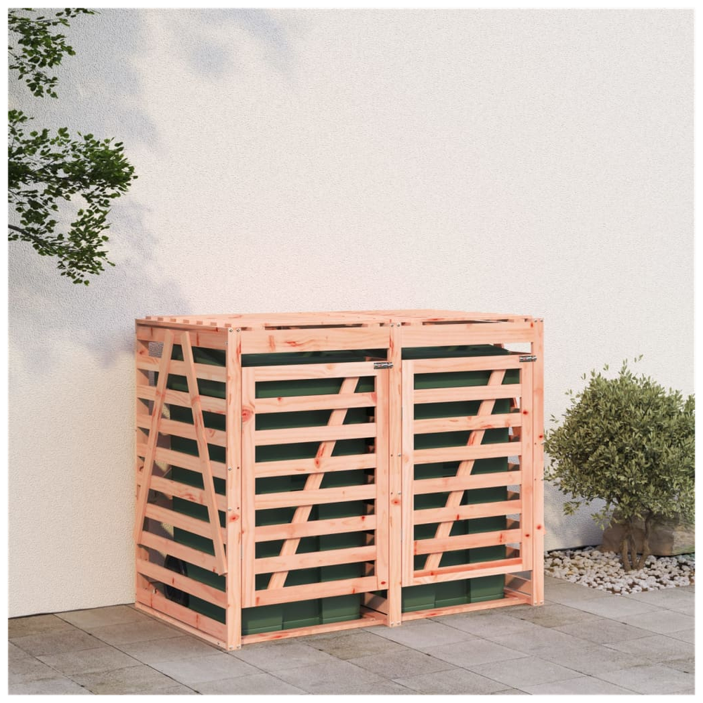 vidaXL Double Wheelie Bin Storage Solid Wood Douglas - anydaydirect