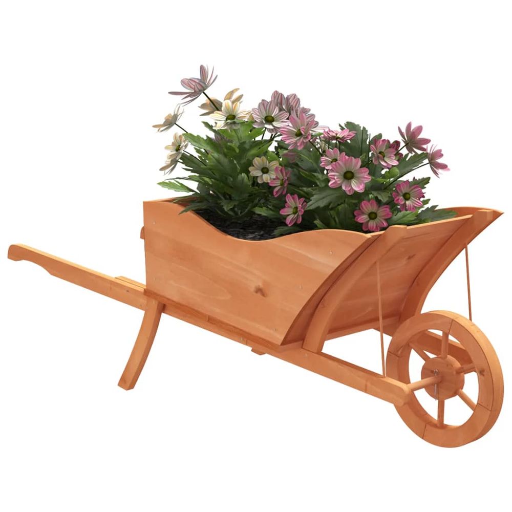 vidaXL Wheelbarrow Planter 128x45.5x43 cm Solid Wood Fir - anydaydirect