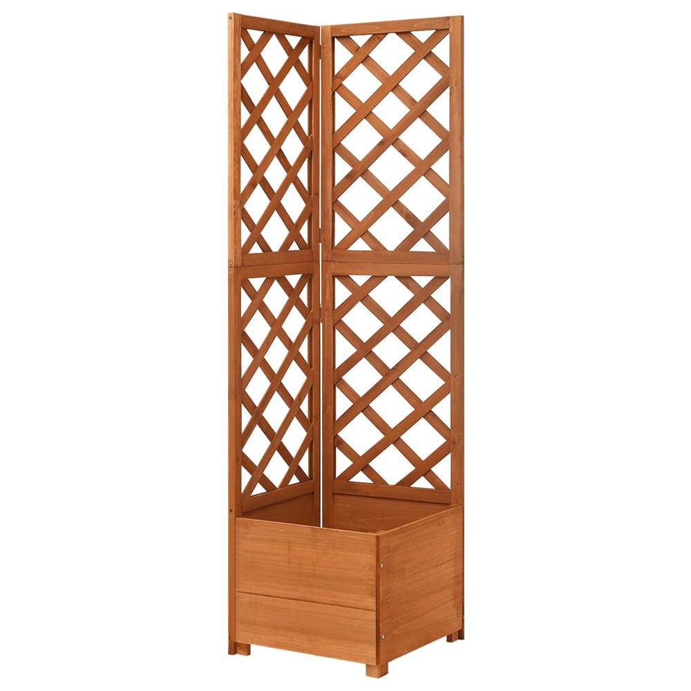 vidaXL Corner Trellis Planter 40x40x150 cm Solid Fir Wood - anydaydirect