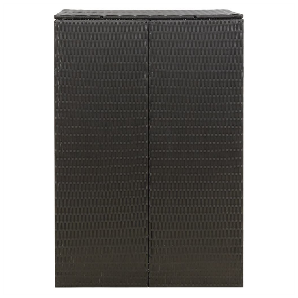 Single Wheelie Bin Shed Black 70x80x117 cm Poly Rattan - anydaydirect