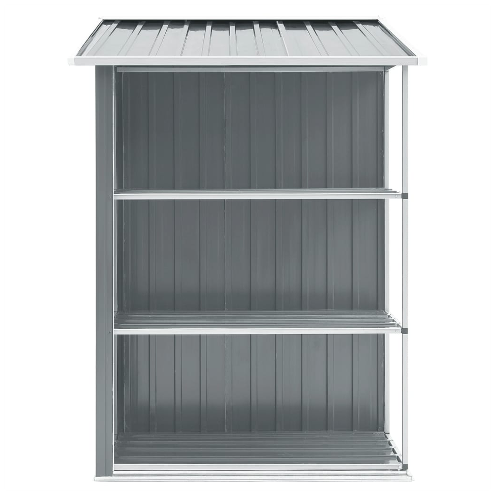 Outdoor Iron Garden Shed with Rack - Grey, 205x130x183 cm - anydaydirect