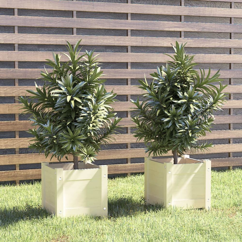 vidaXL Garden Planters 2 pcs 31x31x31 cm Solid Pinewood - anydaydirect