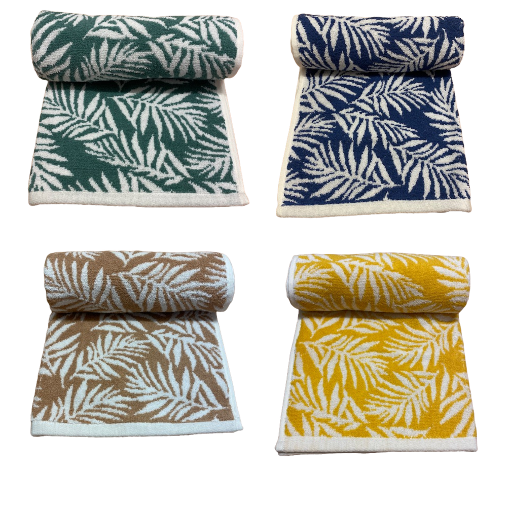 Botanical Leaf Turkish Cotton Jacquard Towel - anydaydirect