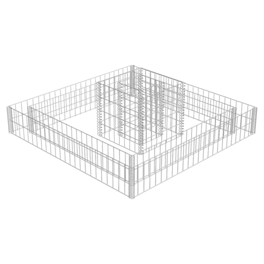 vidaXL Gabion Planter Galvanised Steel 120x120x20 - anydaydirect