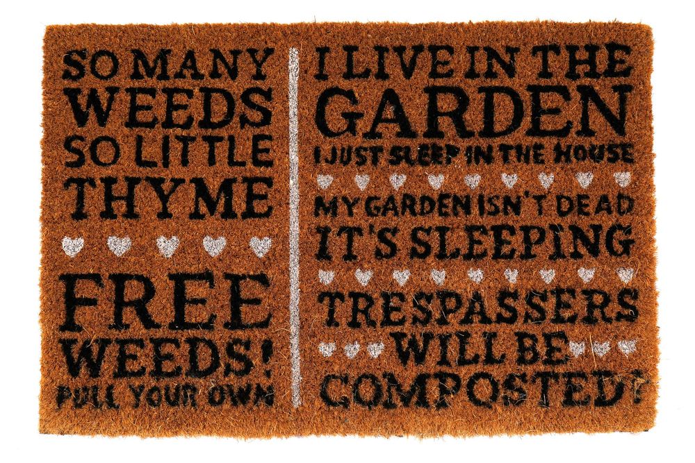 Free Weeds Potting Shed Doormat - anydaydirect