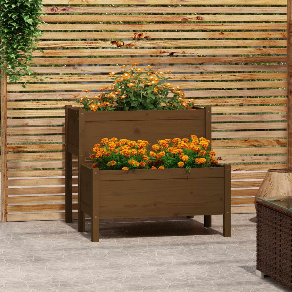 vidaXL Planter 84.5x84x75 cm Solid Wood Pine - anydaydirect