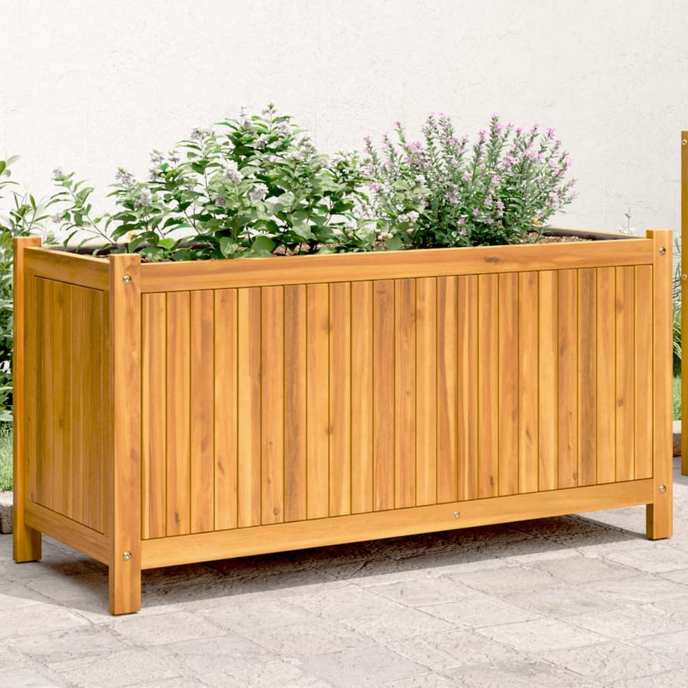 vidaXL Garden Planter with Liner 31x31x30 cm Solid Wood Acacia - anydaydirect