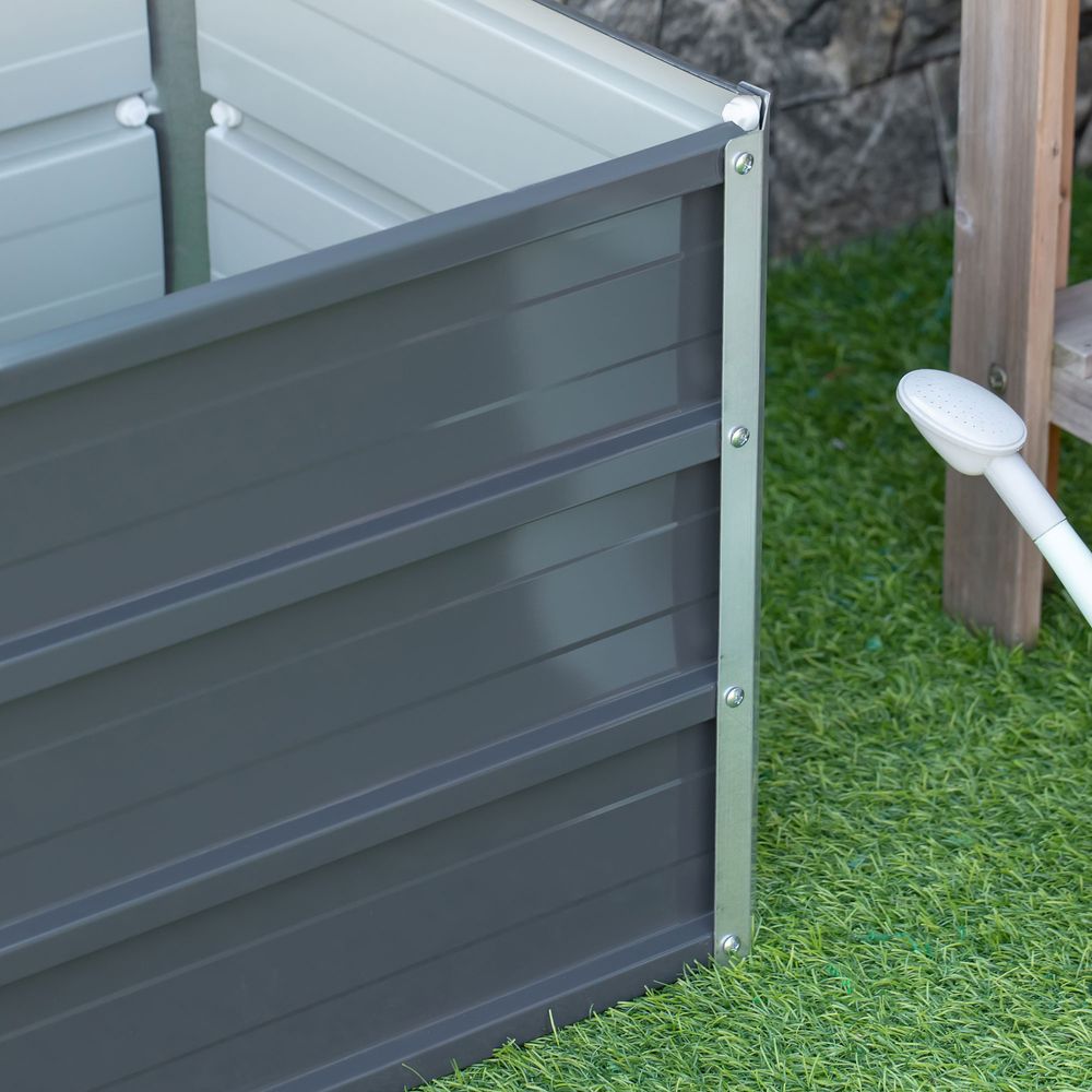 Raised Garden Bed, Elevated Planter Box & Gloves, Grey - anydaydirect