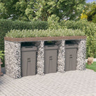 Gabion Wall for Triple Garbage Wheelie Bin Galvanised Iron - anydaydirect