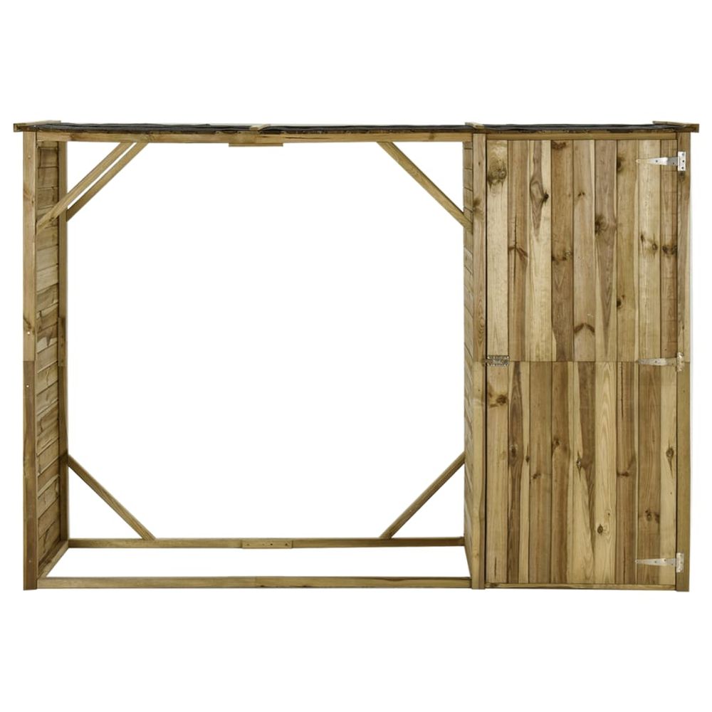 Pinewood Garden Shed for Firewood and Tool Storage 253x80x170 cm - anydaydirect