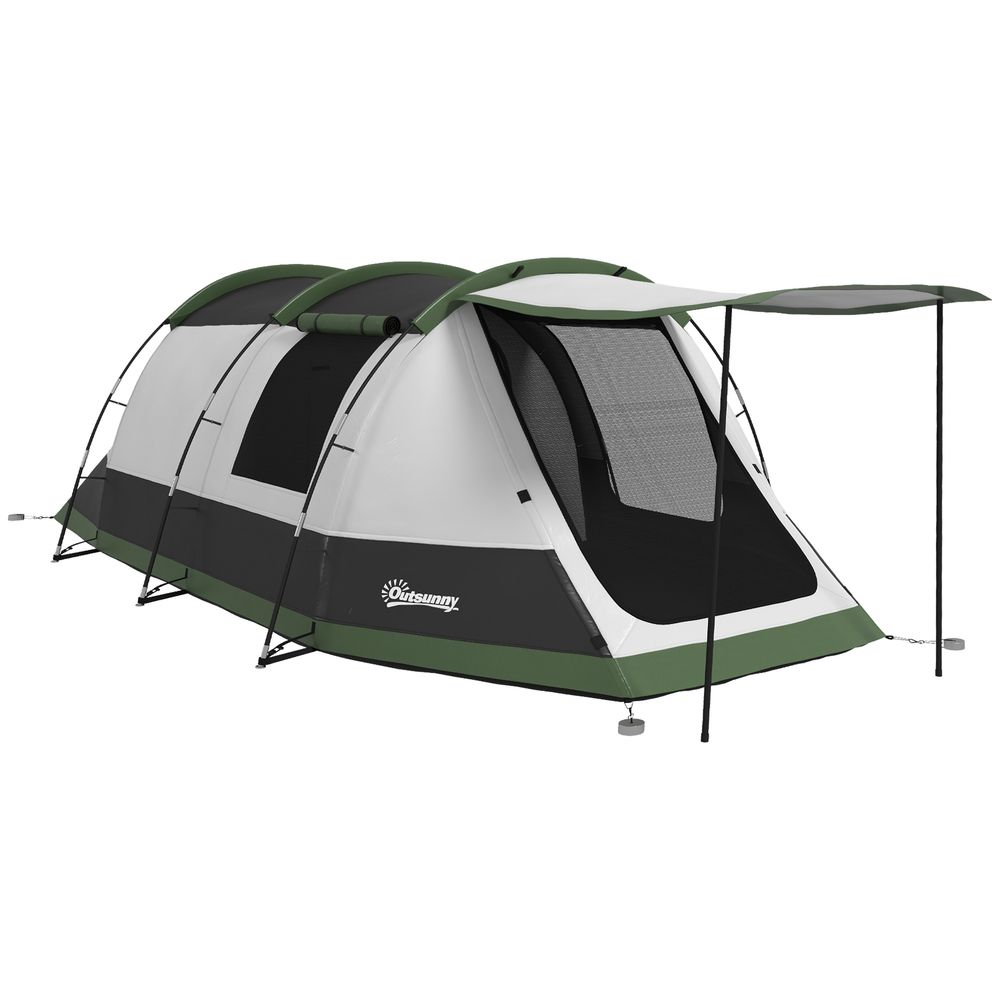 Outsunny Tunnel Tent with Bedroom, Living Room and Porch for 3-4 Man - anydaydirect