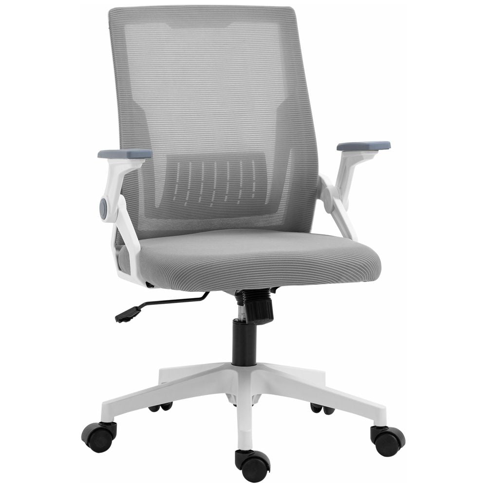 Vinsetto Mesh Office Chair for Home with Lumbar Support, Flip-up Arm, Wheels - anydaydirect