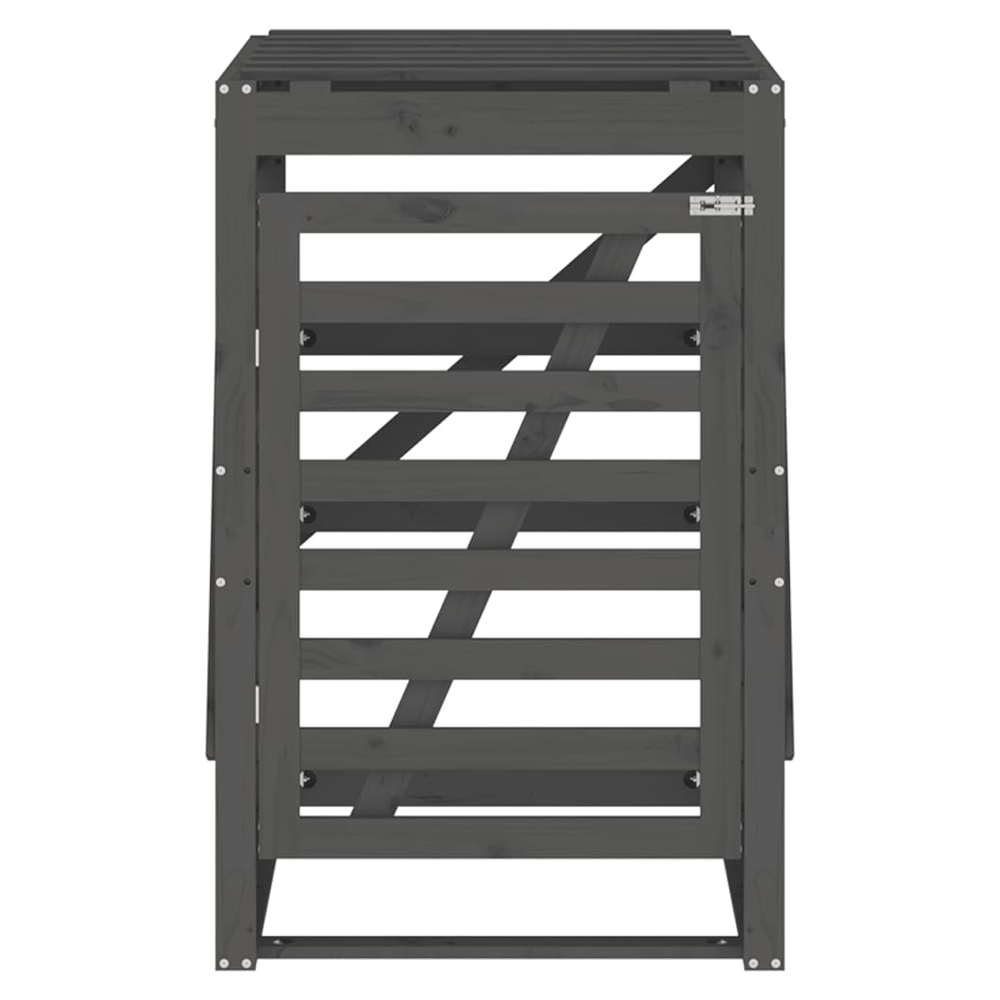 vidaXL Wheelie Bin Storage Grey 84x90x128.5 cm Solid Wood Pine - anydaydirect